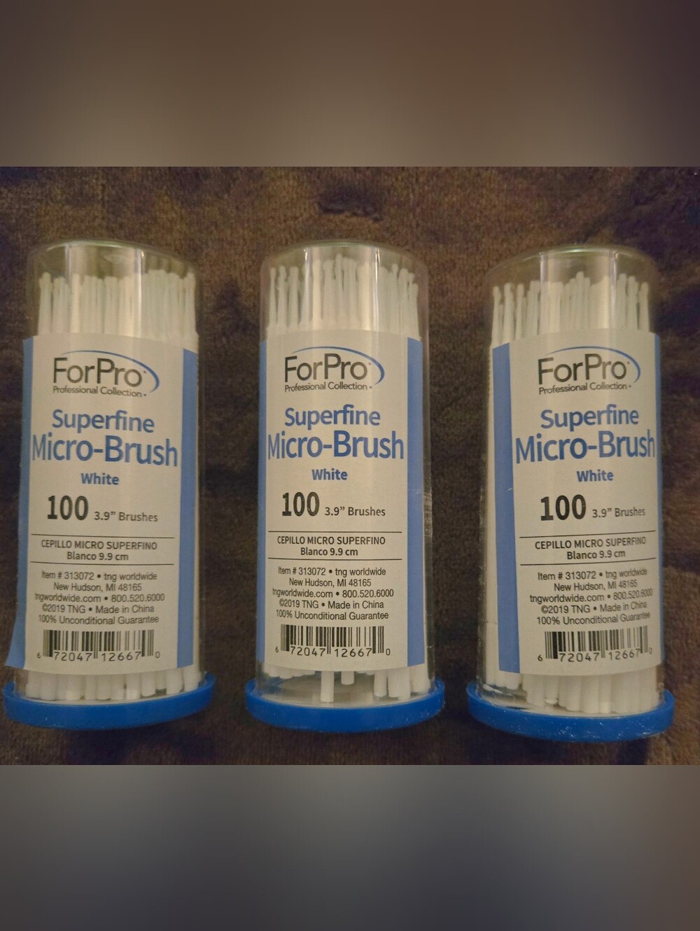 ForPro Superfine Micro-Brushes - White, 3 - Packs of 100